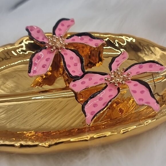 New ZARA tropical flower stud earrings - Picture 4 of 12